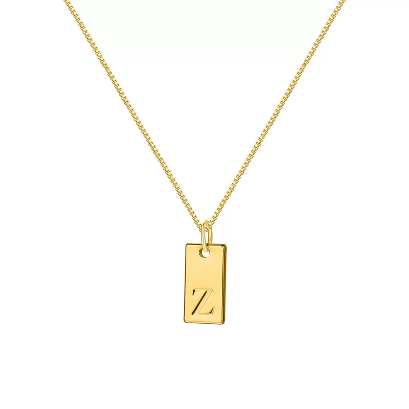 Initial Pendant Box Chain Necklace