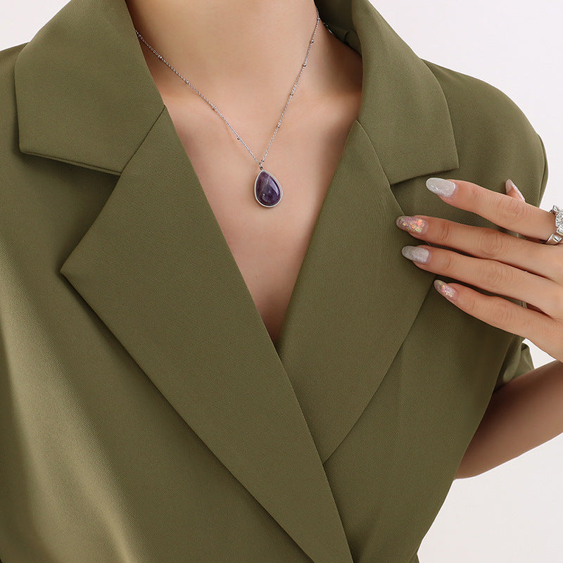 Izzabella Natural Stone Pendant Necklace