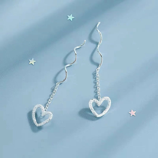 Bellarose Wavy Heart Tassel Earrings