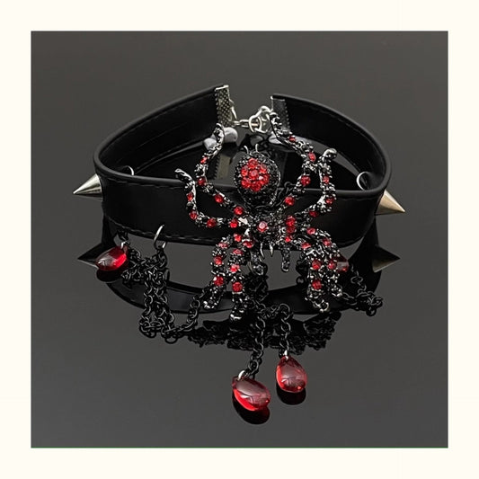 Dark Punk Spider Tassel Necklace