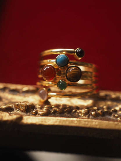 Neena Multi-gemstone Adjustable Ring
