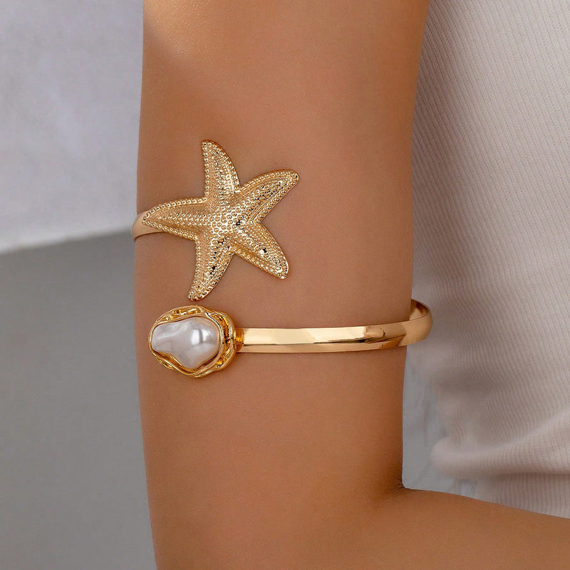 Ameerah Starfish Pearl Arm Cuff