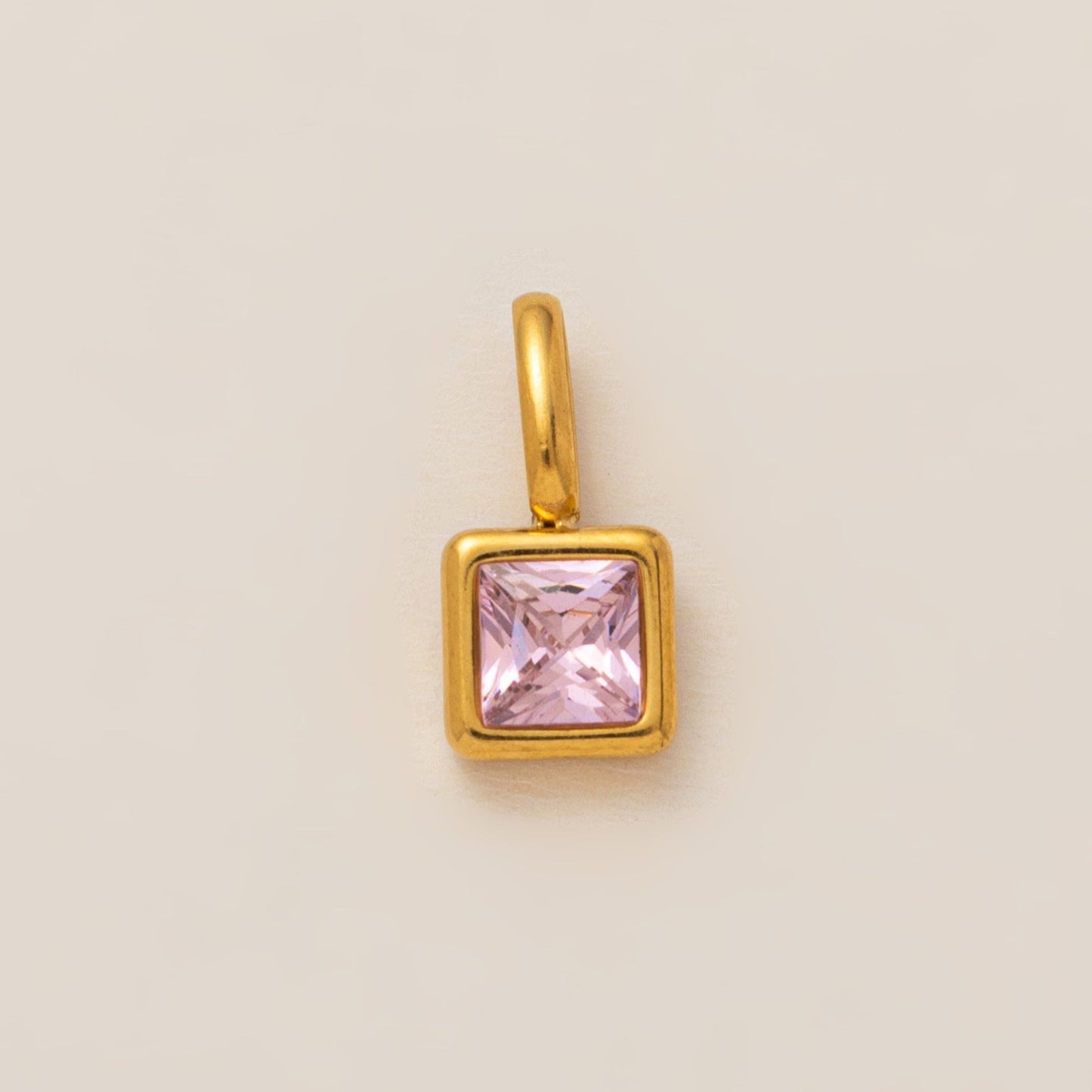 Lotus Birthstone Cube Necklace
