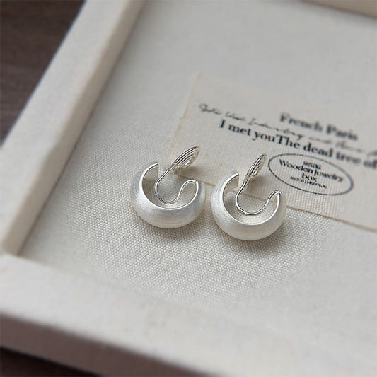 Ebony Frosted Circle Ear Cuffs