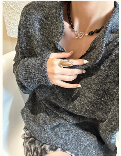 Midnight Onyx Bead Necklace