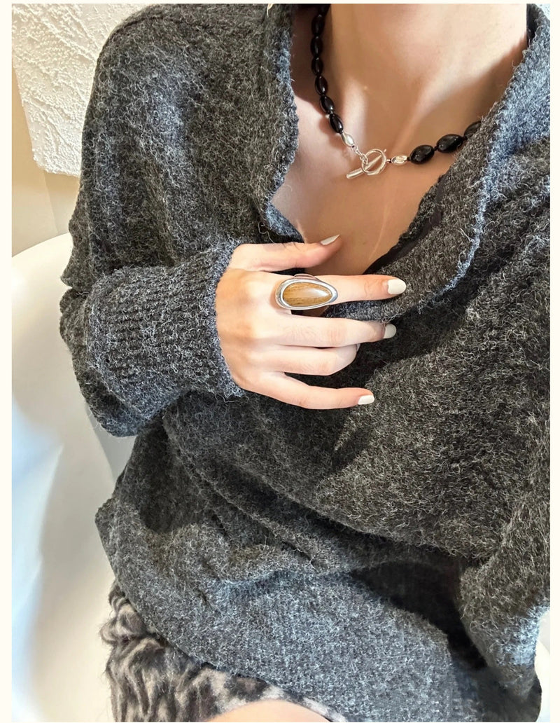 Midnight Onyx Bead Necklace