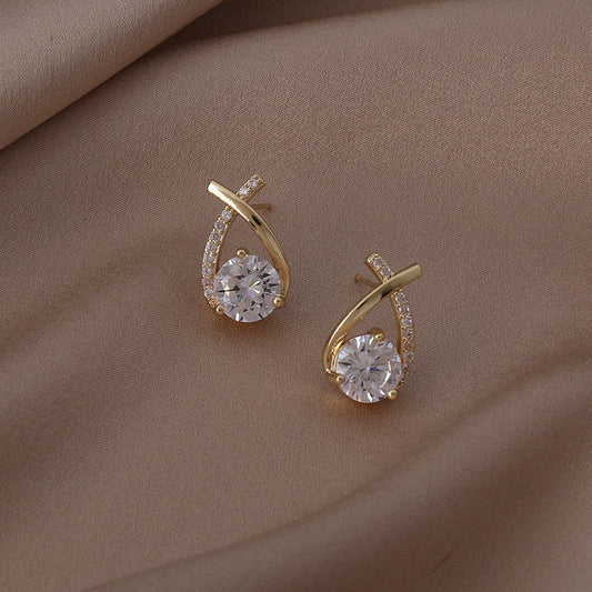 Romy Zircon Cross Drop Earrings