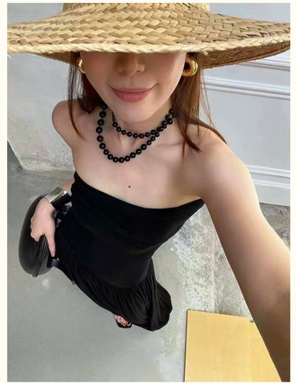 Luna Black Onyx Beaded Necklace