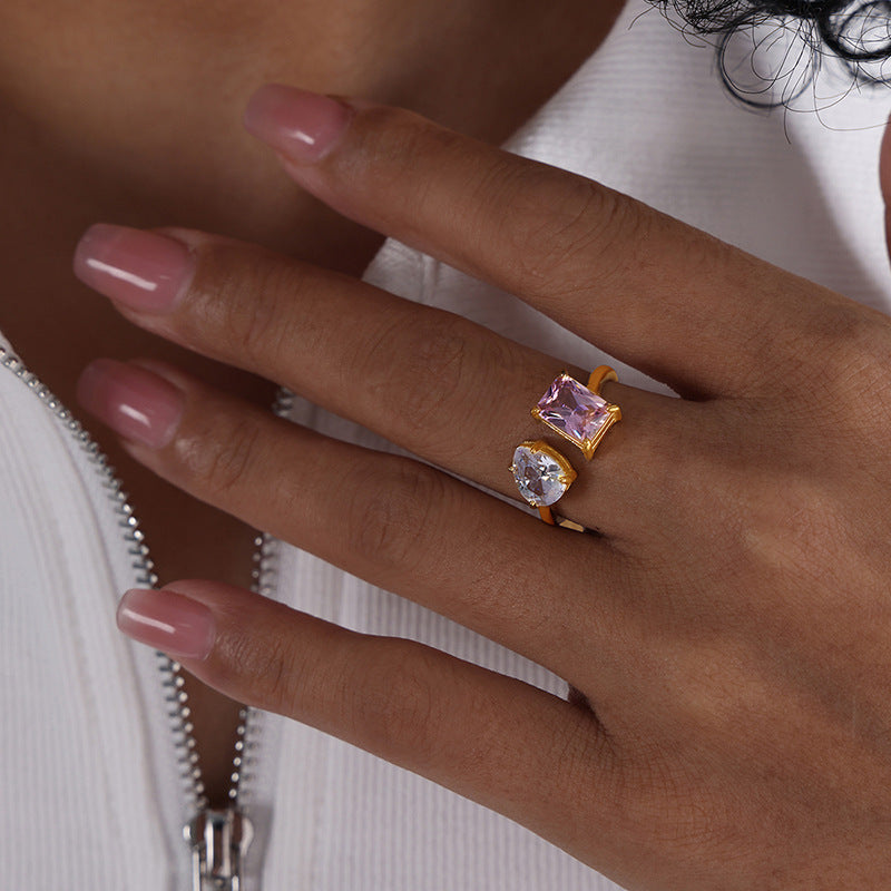 Julieann Geometric Crystal Ring