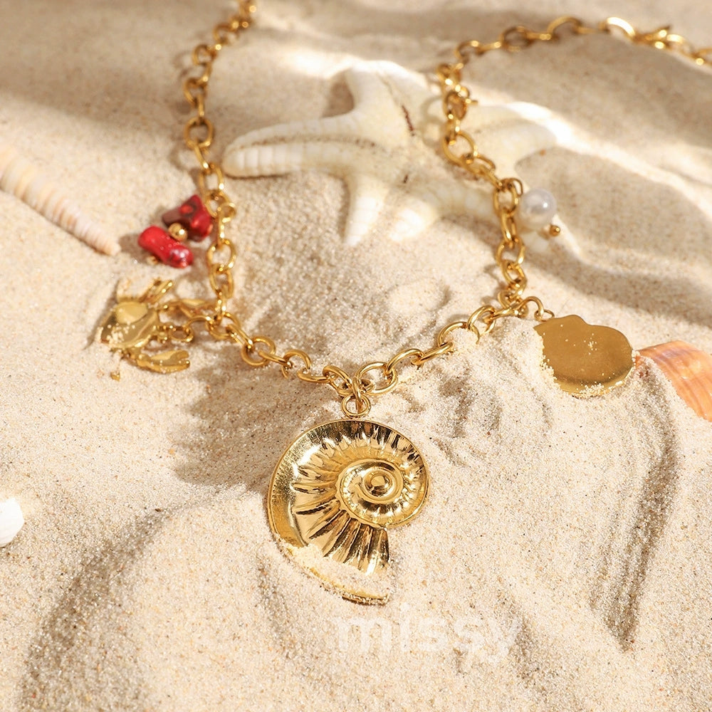 Lillia Golden Nautical Charm Necklace