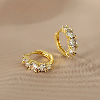 Josette Inlaid Zircon Circle Earrings