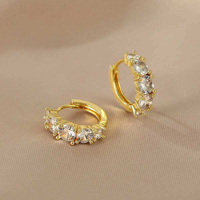 Josette Inlaid Zircon Circle Earrings