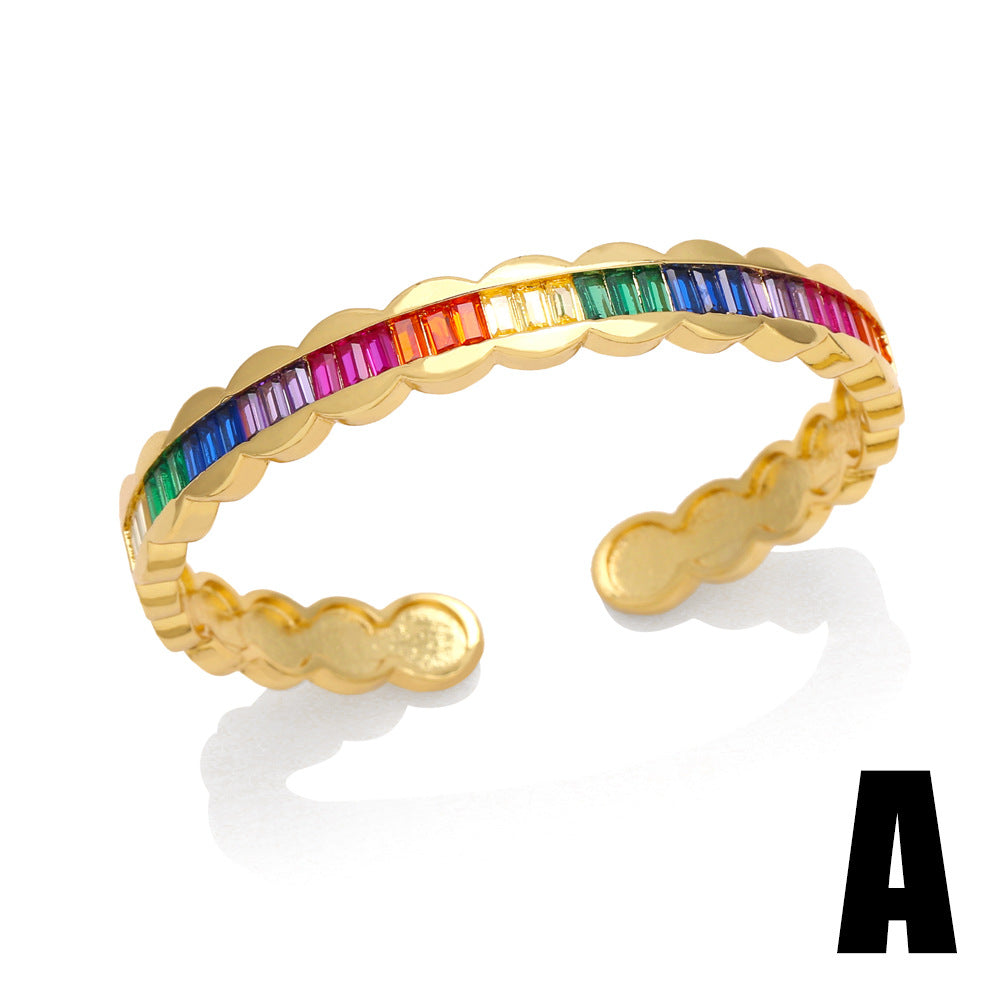 Bralynn Geometric Zircon Bangle