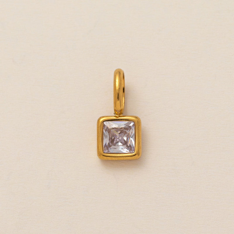 Lotus Birthstone Cube Necklace