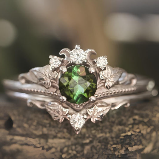Emerald Goddess Moon Ring