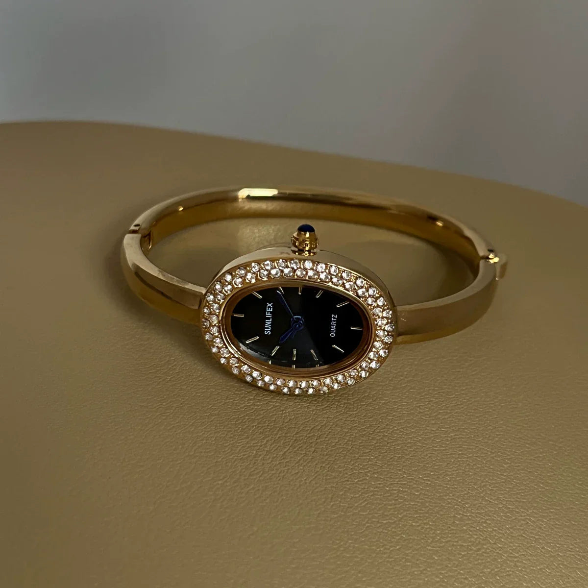 Oval Gold Bracelet Watch
