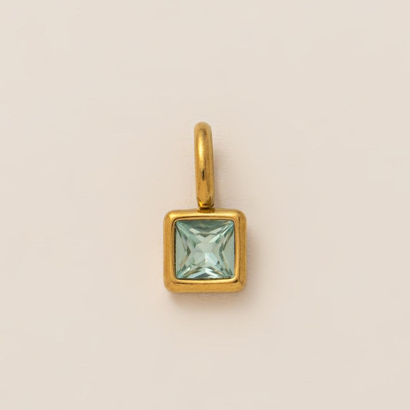 Lotus Birthstone Cube Necklace