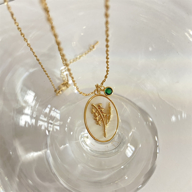 Anslee Mother-of-pearl Birth Flower Necklace
