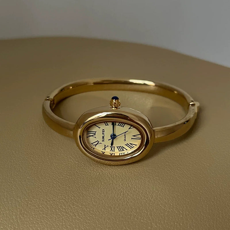 Oval Gold Bracelet Watch