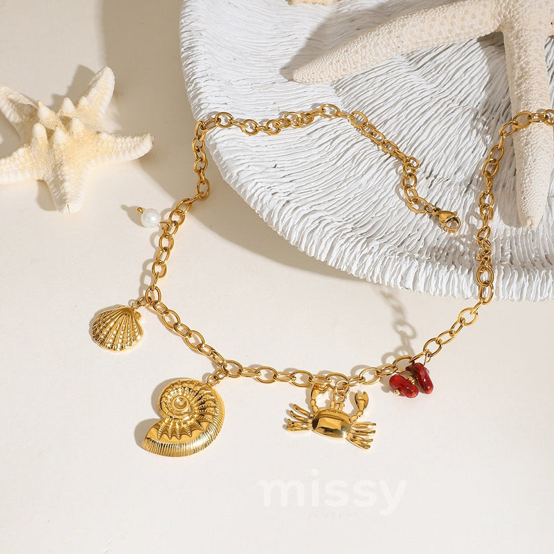 Lillia Golden Nautical Charm Necklace