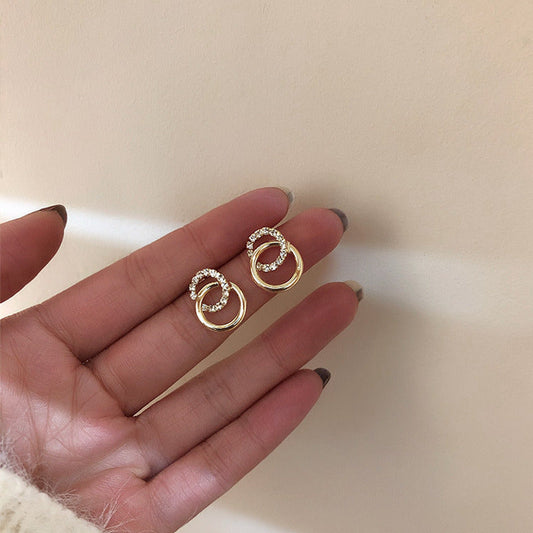 Rishika Rhinestone Minimal Hoop Earrings