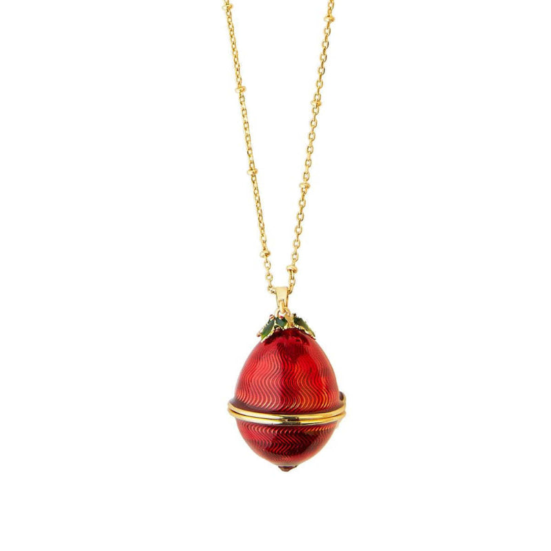 Enameled Egg Pendant Necklace