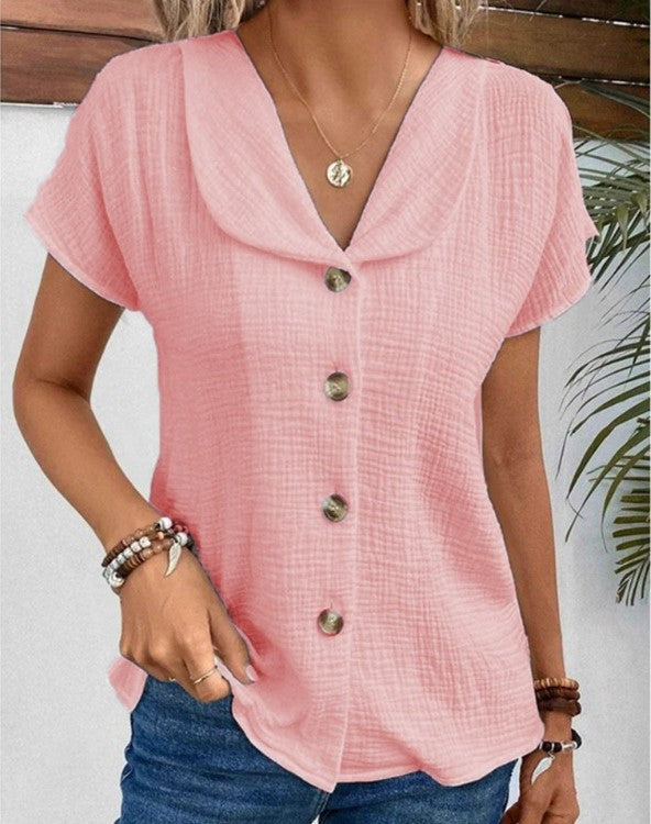 LM | Elegant & stylish button-down blouse with collar
