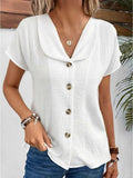LM | Elegant & stylish button-down blouse with collar