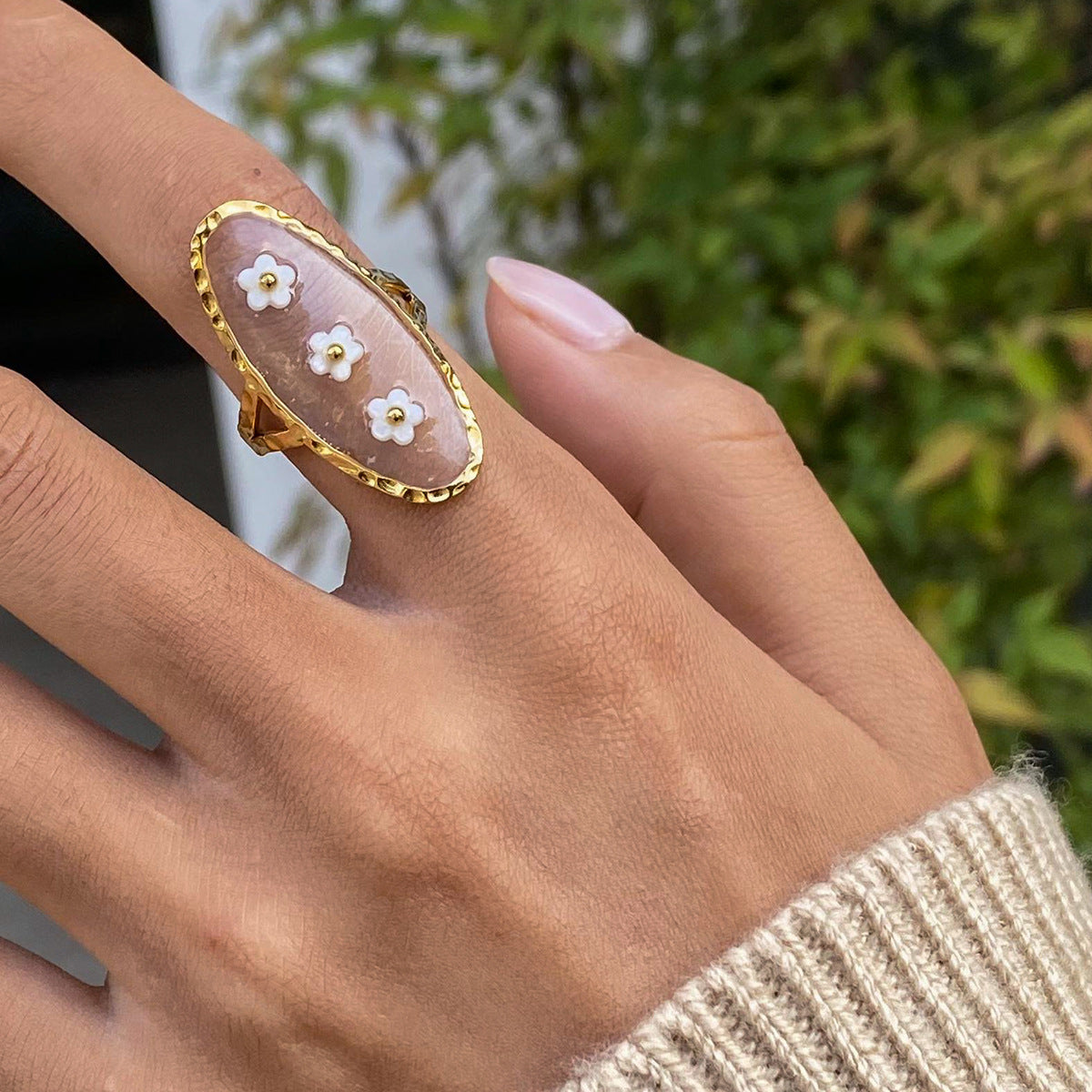 Spring Adjustable Gold Rings Set