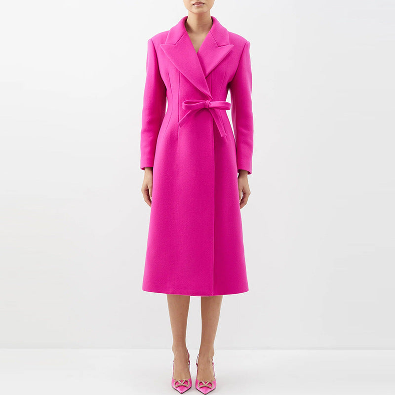 LM | Long coat with belt for women
