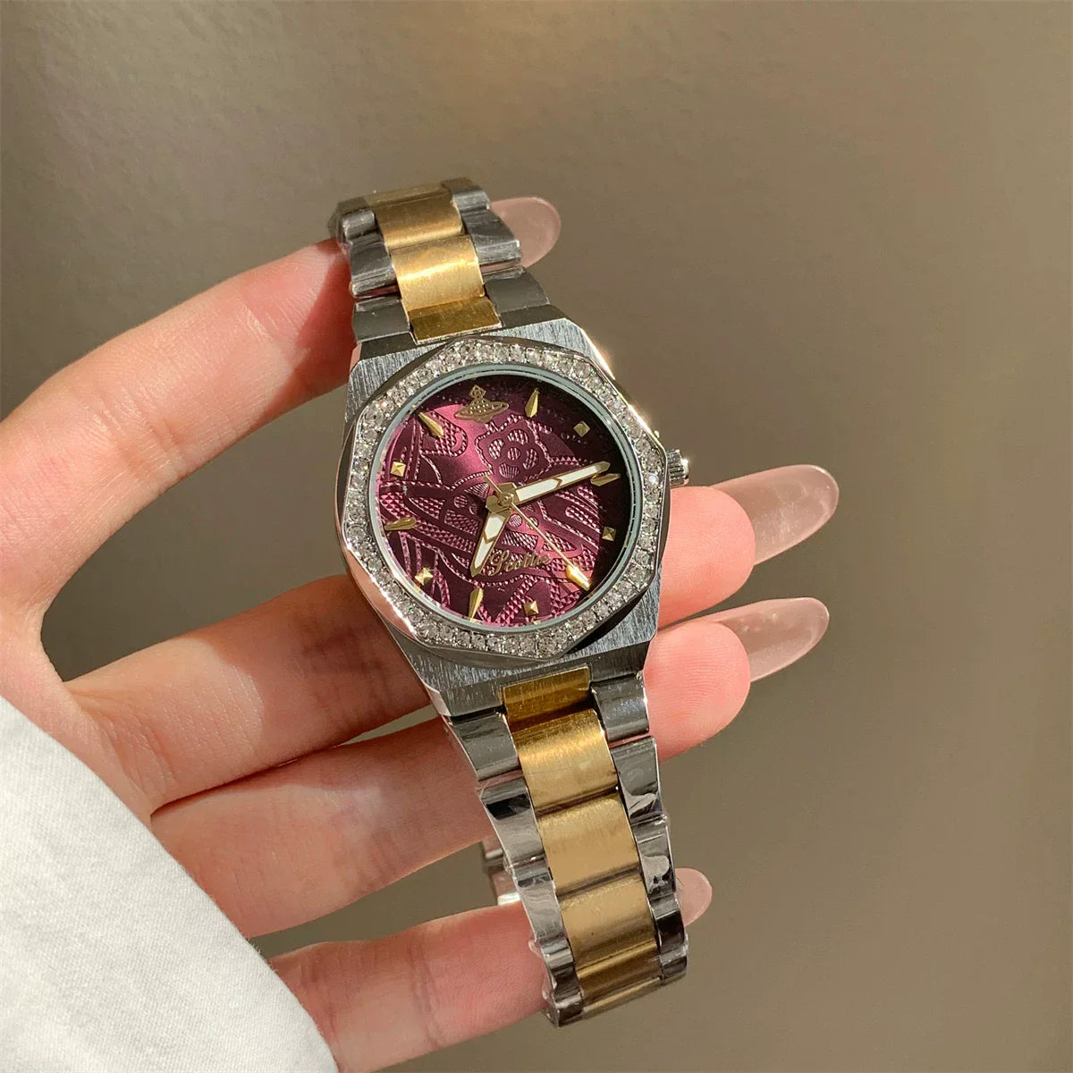Embossed Dial Bracelet Watch
