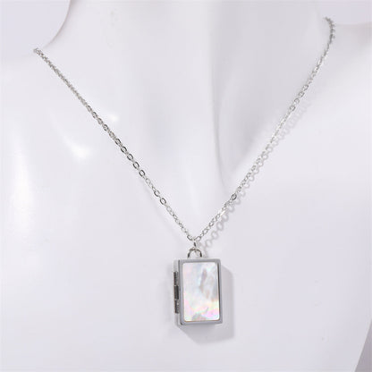 Butterfly Shell Locket Necklace