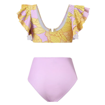 Daniela® | Bikini Set With Voluminous Ruffle Straps and High-cut Pants