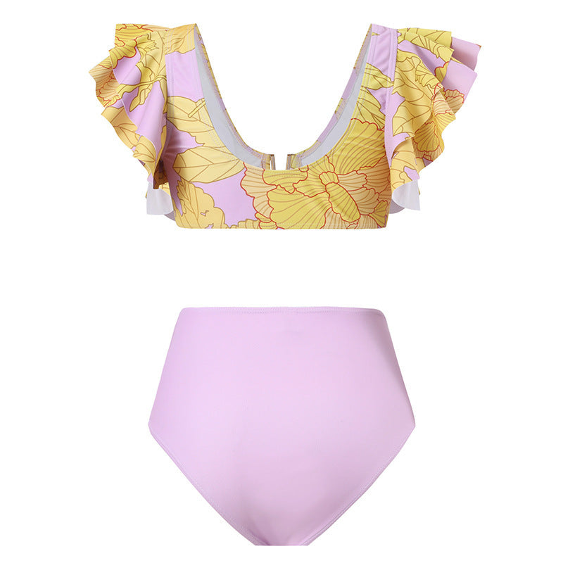 Daniela® | Bikini Set With Voluminous Ruffle Straps and High-cut Pants