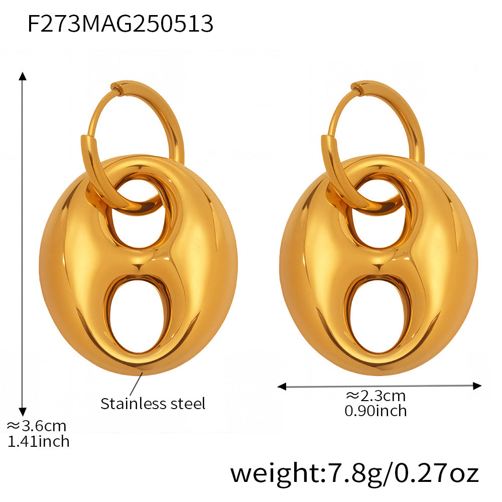 Lorelei Polished Coffee Bean Earrings