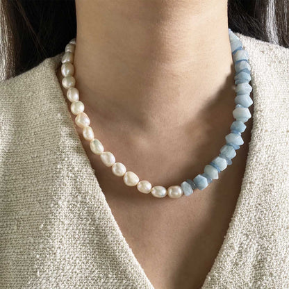 Stori Aquamarine & Pearl Necklace
