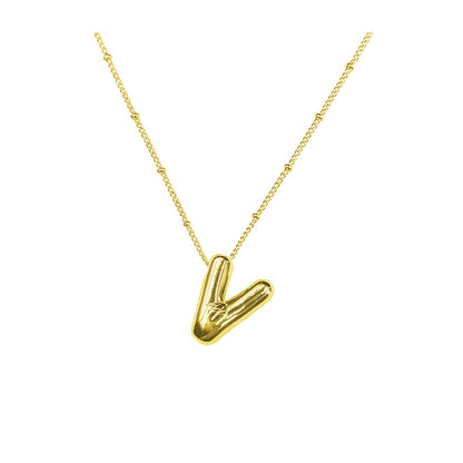 Aiyanah Glossy Bubble Letter Necklace