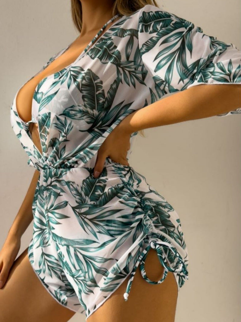 Kirsty® | Tropical Printed Three-piece Bikini