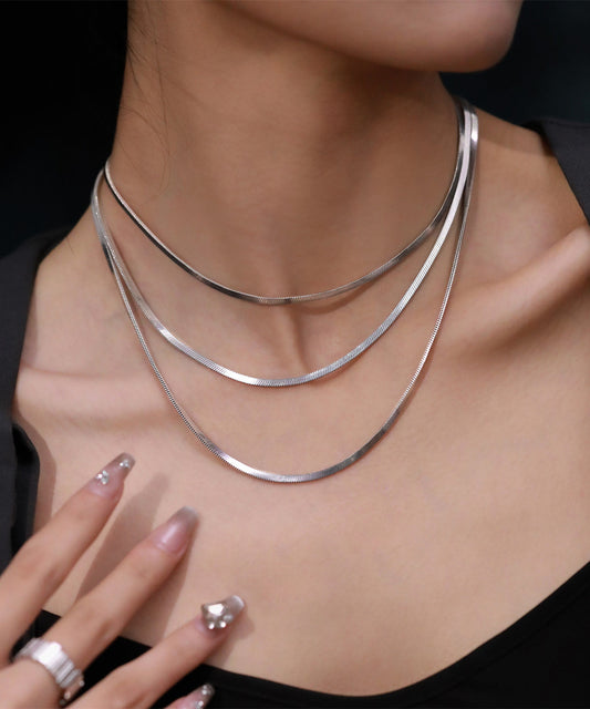 Original Design Sterling Silver Layered Necklace Po068