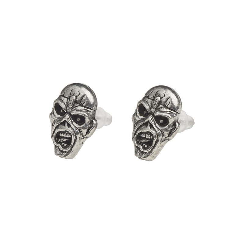 Iron Maiden Piece of Mind Stud Earrings by Alchemy Gothic