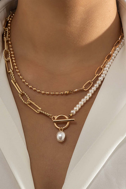 Pearl Chain Stack Necklace
