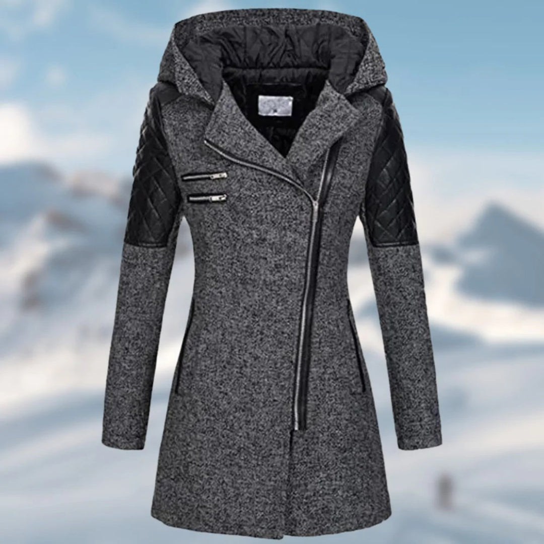 LM | Elegant asymmetric coat in wool blend