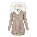 LM | Stylish warm coat with fur hood