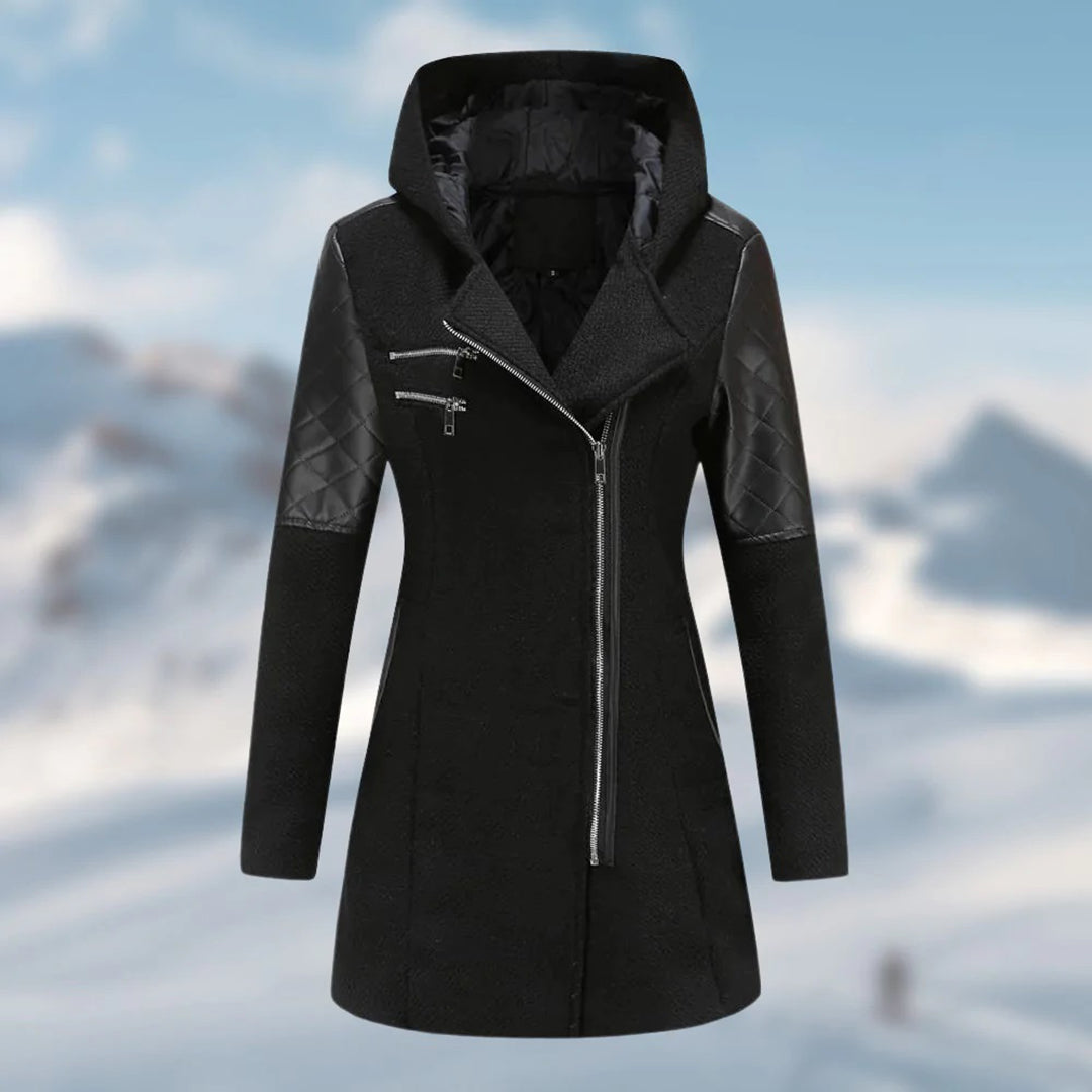 LM | Elegant asymmetric coat in wool blend