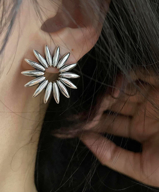 Regular White Sterling Silver Stud Earrings