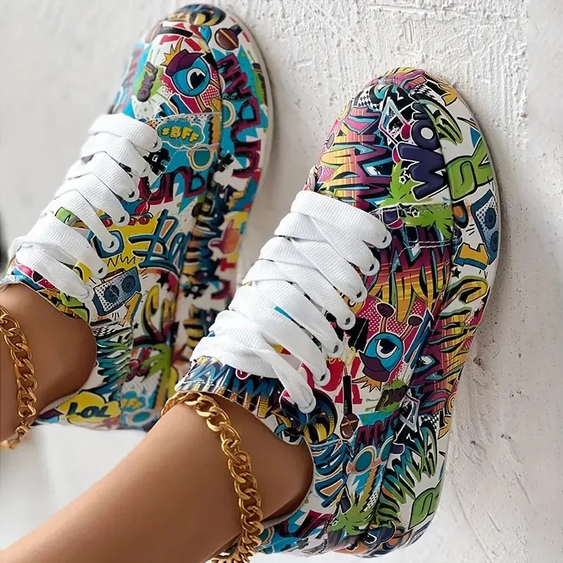 LM | Graffiti print high-top sneakers