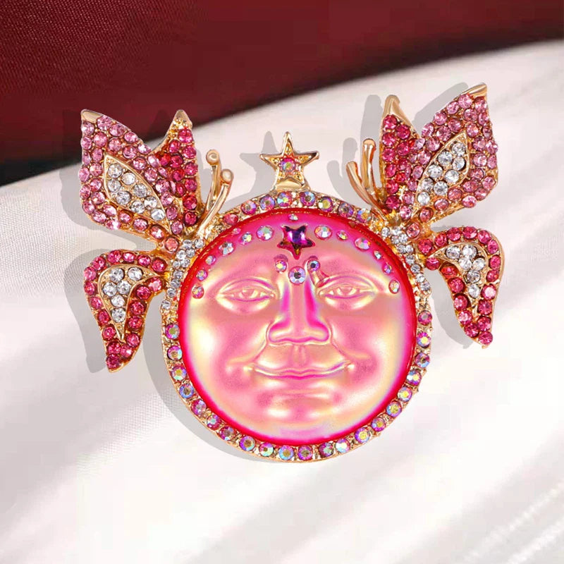 Holographic Butterfly Face Brooch