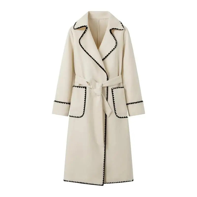 LM | casual long patchwork coat