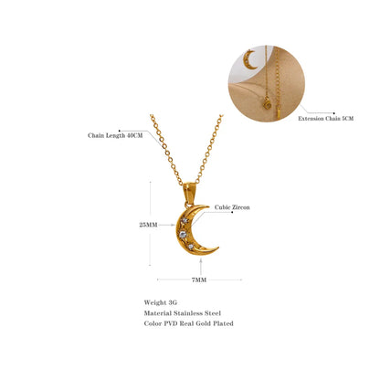 Crescent Moon & Star Necklace