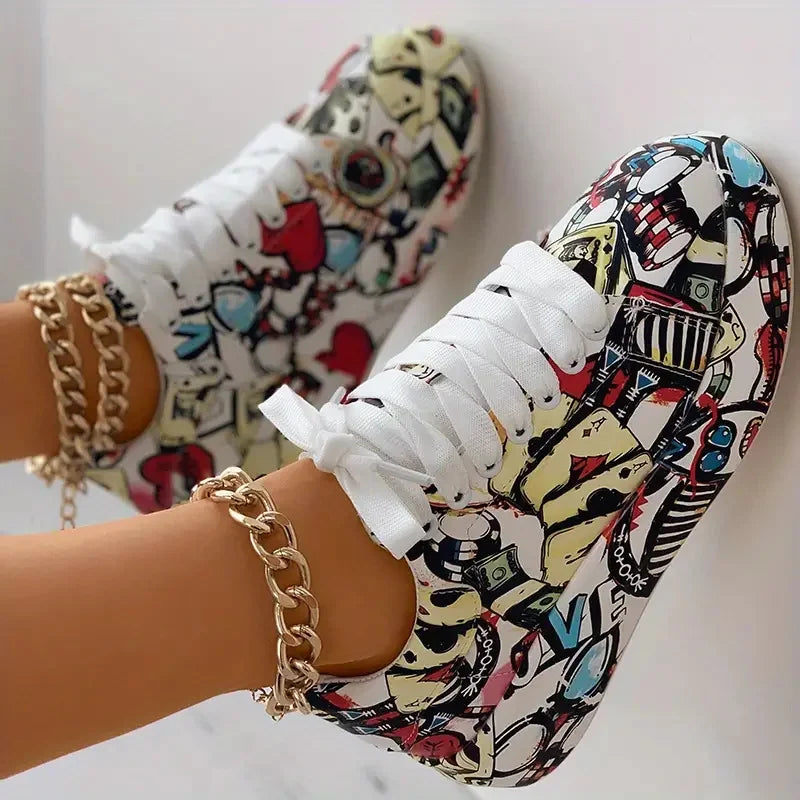 LM | Graffiti print high-top sneakers